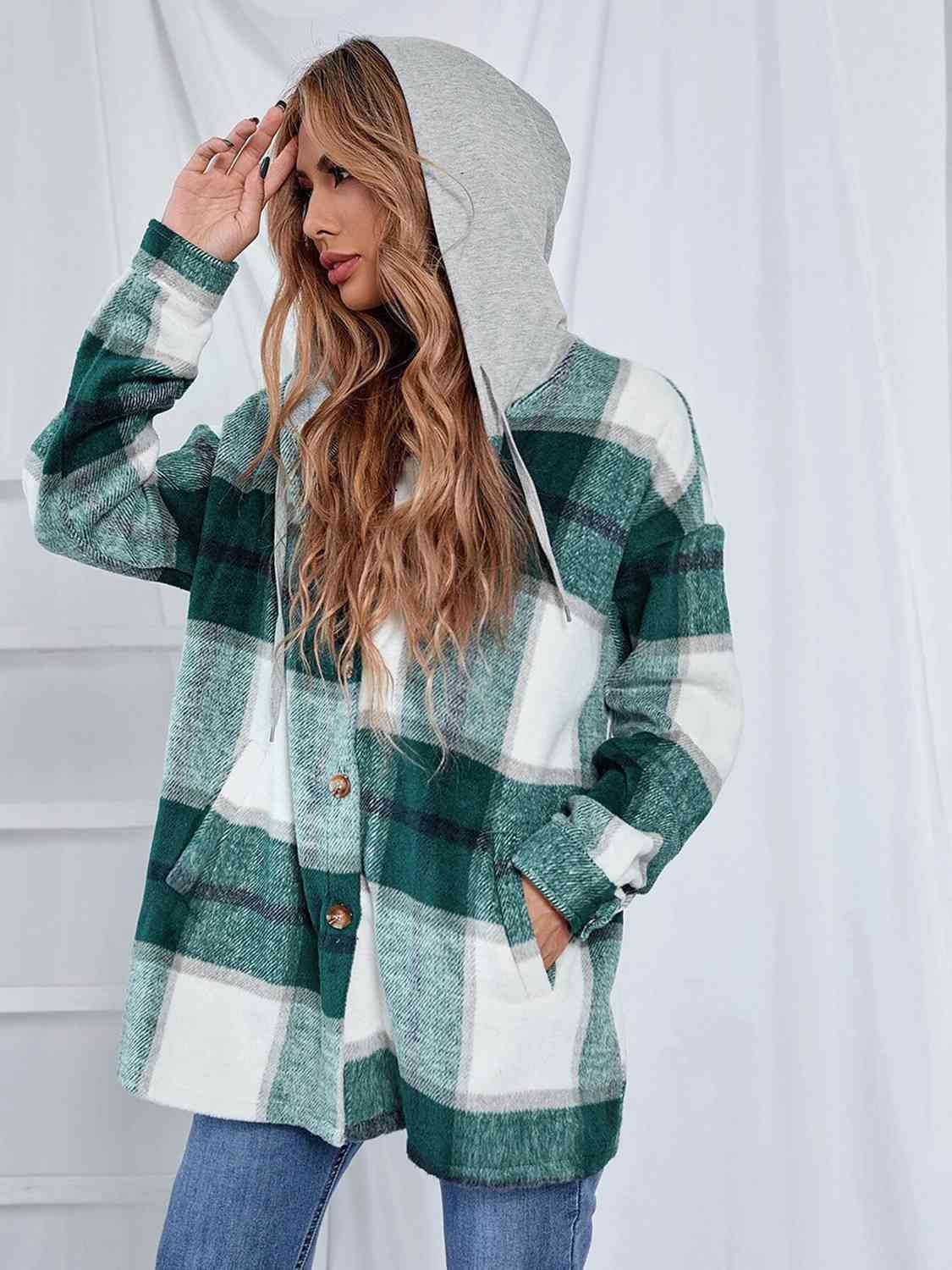 Love The Outdoors Plaid Hooded Jacket