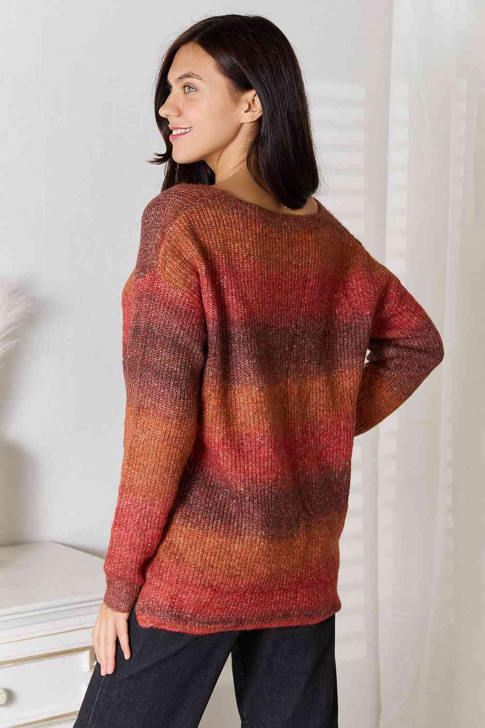 Leslie Gradient V-Neck Sweater