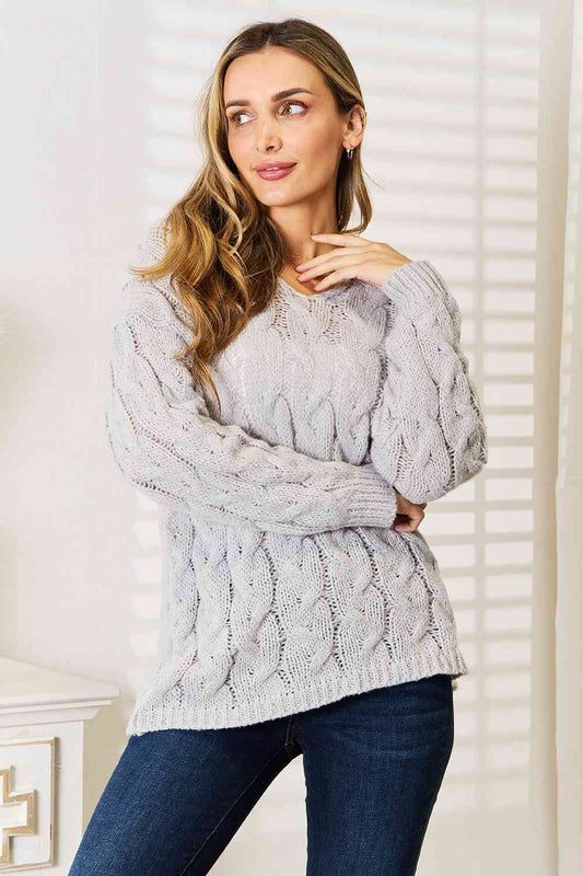 Isabelle Cable-Knit Hooded Sweater