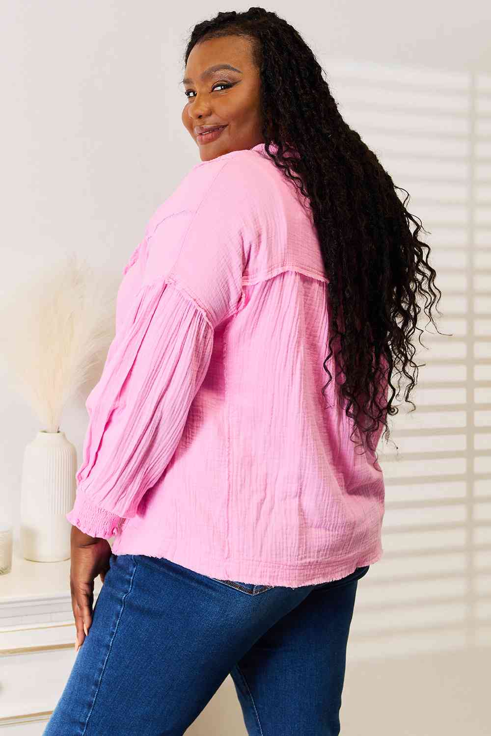 Sevyn Exposed Seam Buttoned Blouse
